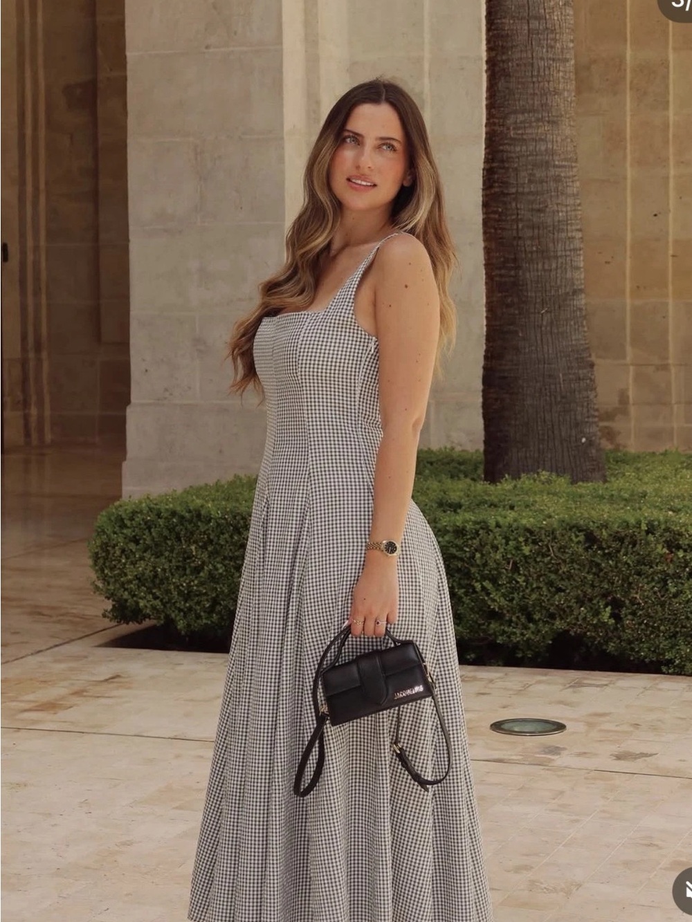 ZARA GINGHAM MIDI DRESS